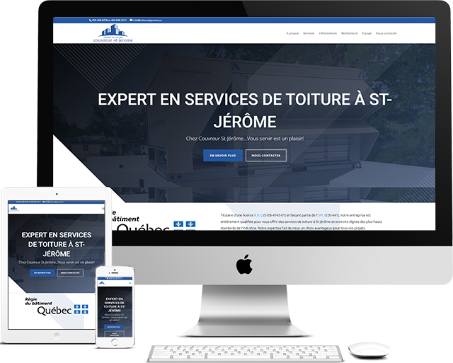 Conception de site web pas cher pour un couvreur à St-Jérôme - Création site web pas cher situé à Montréal